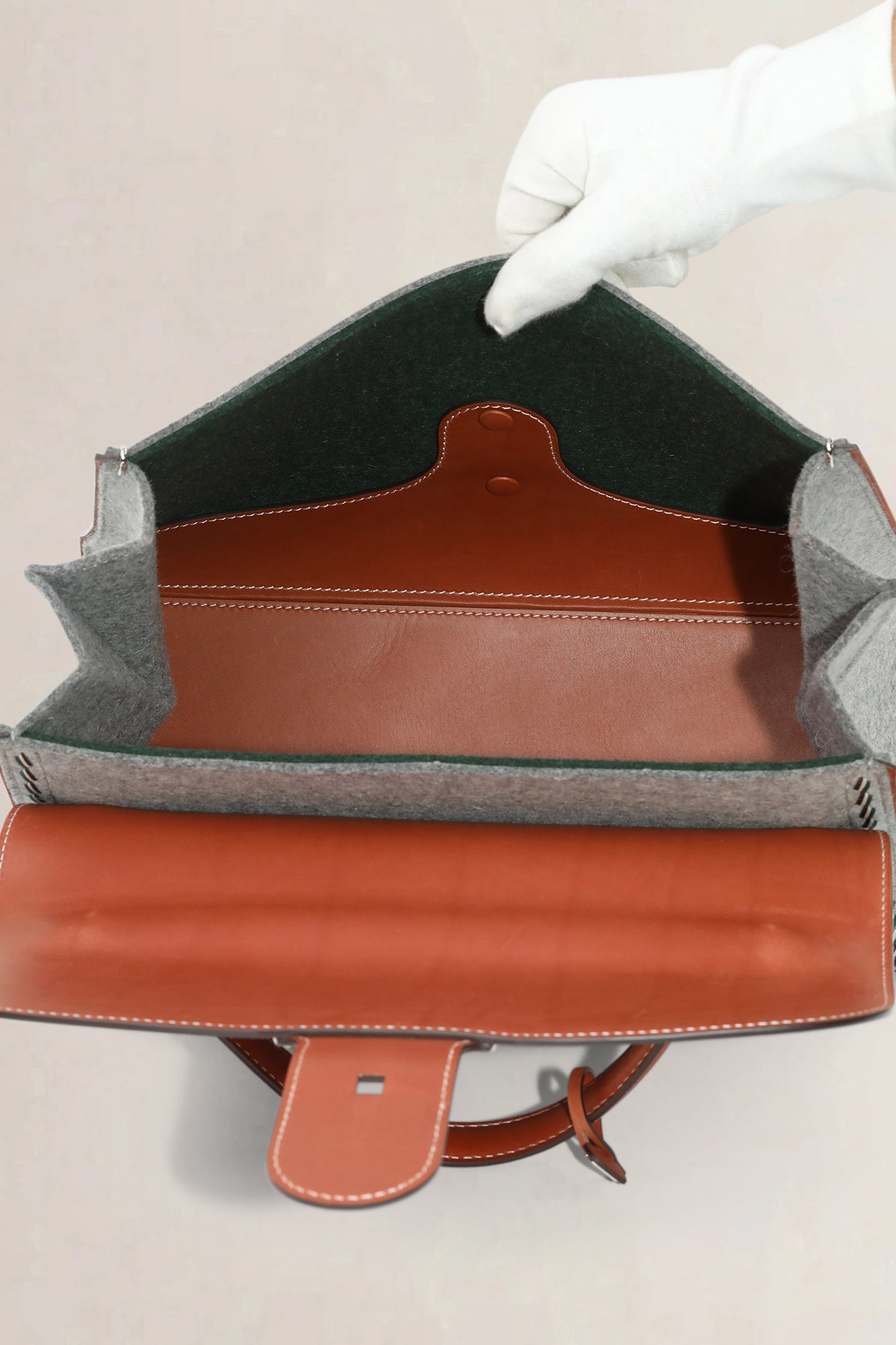 Delvaux Grey/Felt Siera Calf Brillant GM Crossbody Bag