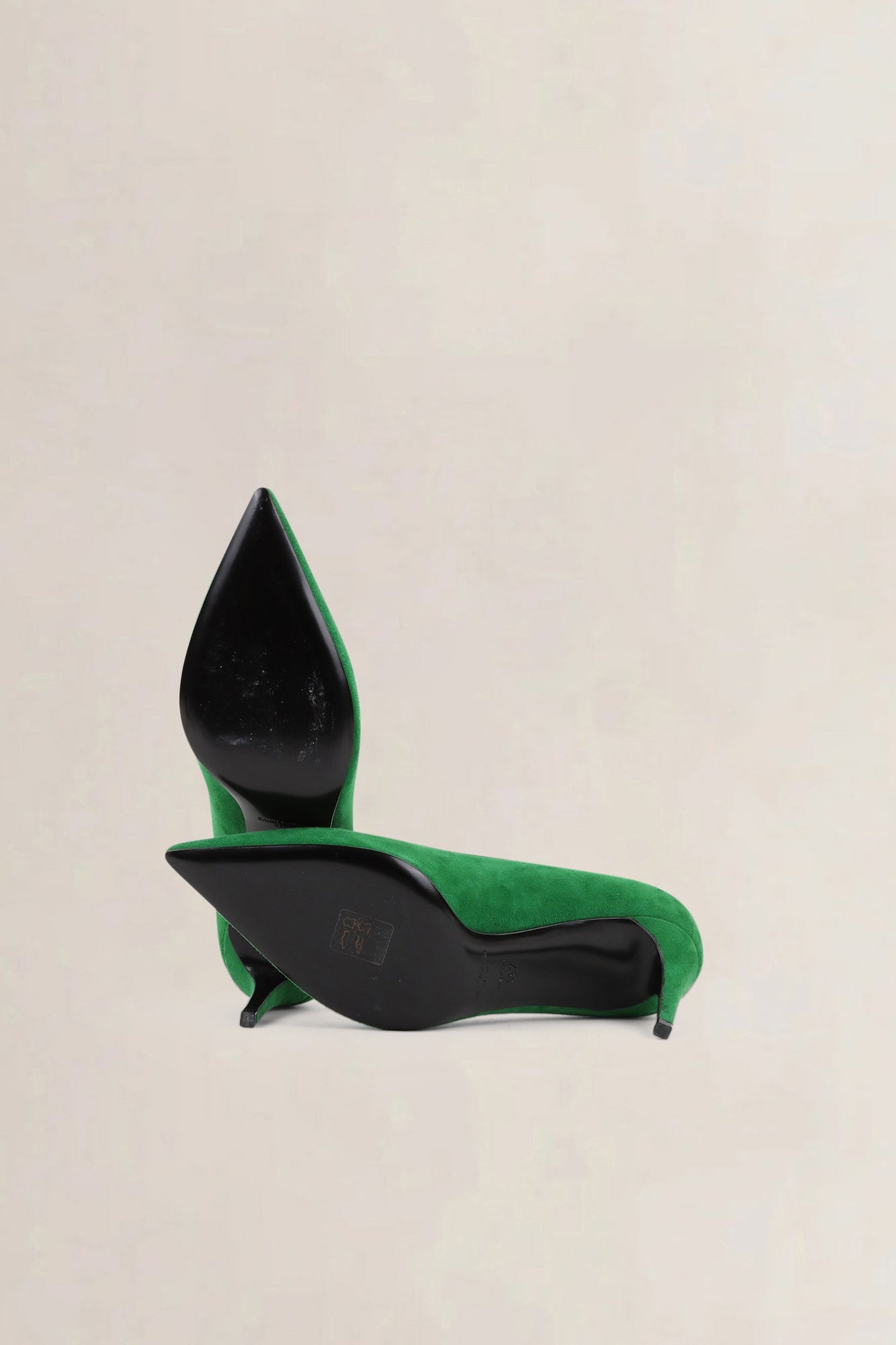 Saint Laurent Green Anja Suède Pumps