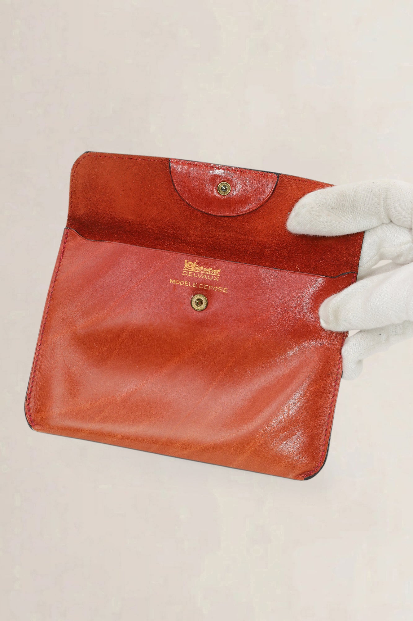 Delvaux Camel Leather Wallet