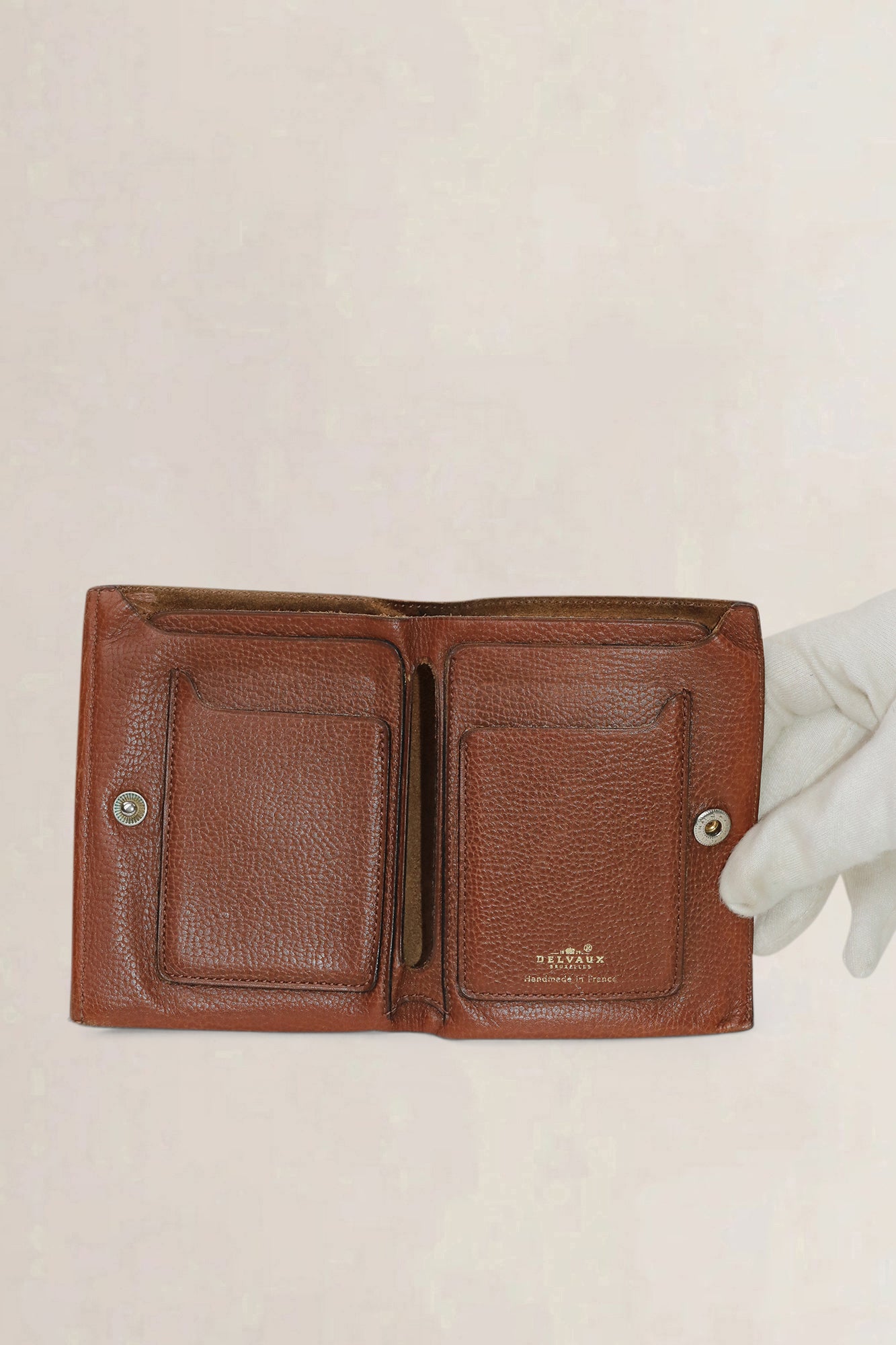 Delvaux Camel Leather Wallet