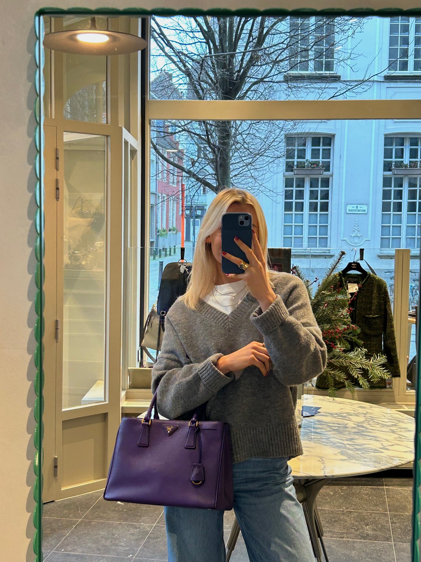 Purple Galleria Saffiano Leather Medium Crossbody Bag