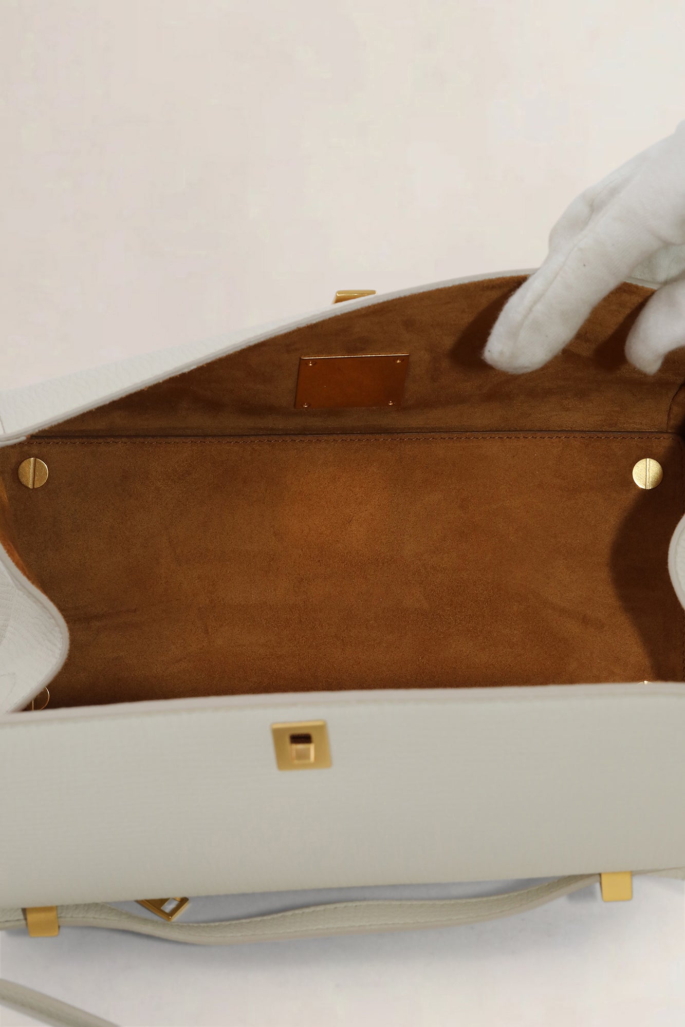 Bottega Veneta White The Angle Crossbody Bag