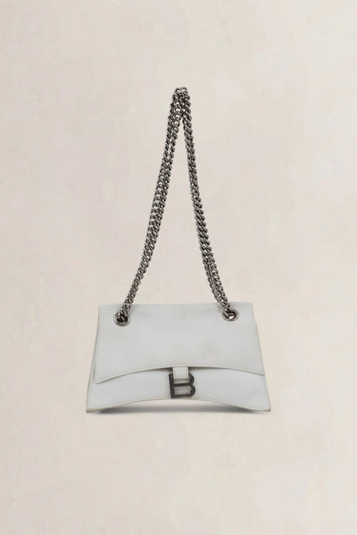 Balenciaga White Small Crush Chain Bag