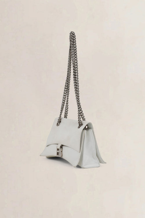 Balenciaga White Small Crush Chain Bag