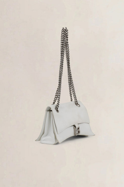Balenciaga White Small Crush Chain Bag