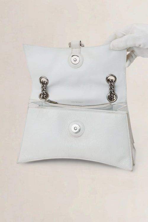 Balenciaga White Small Crush Chain Bag