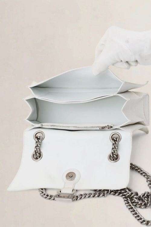 Balenciaga White Small Crush Chain Bag