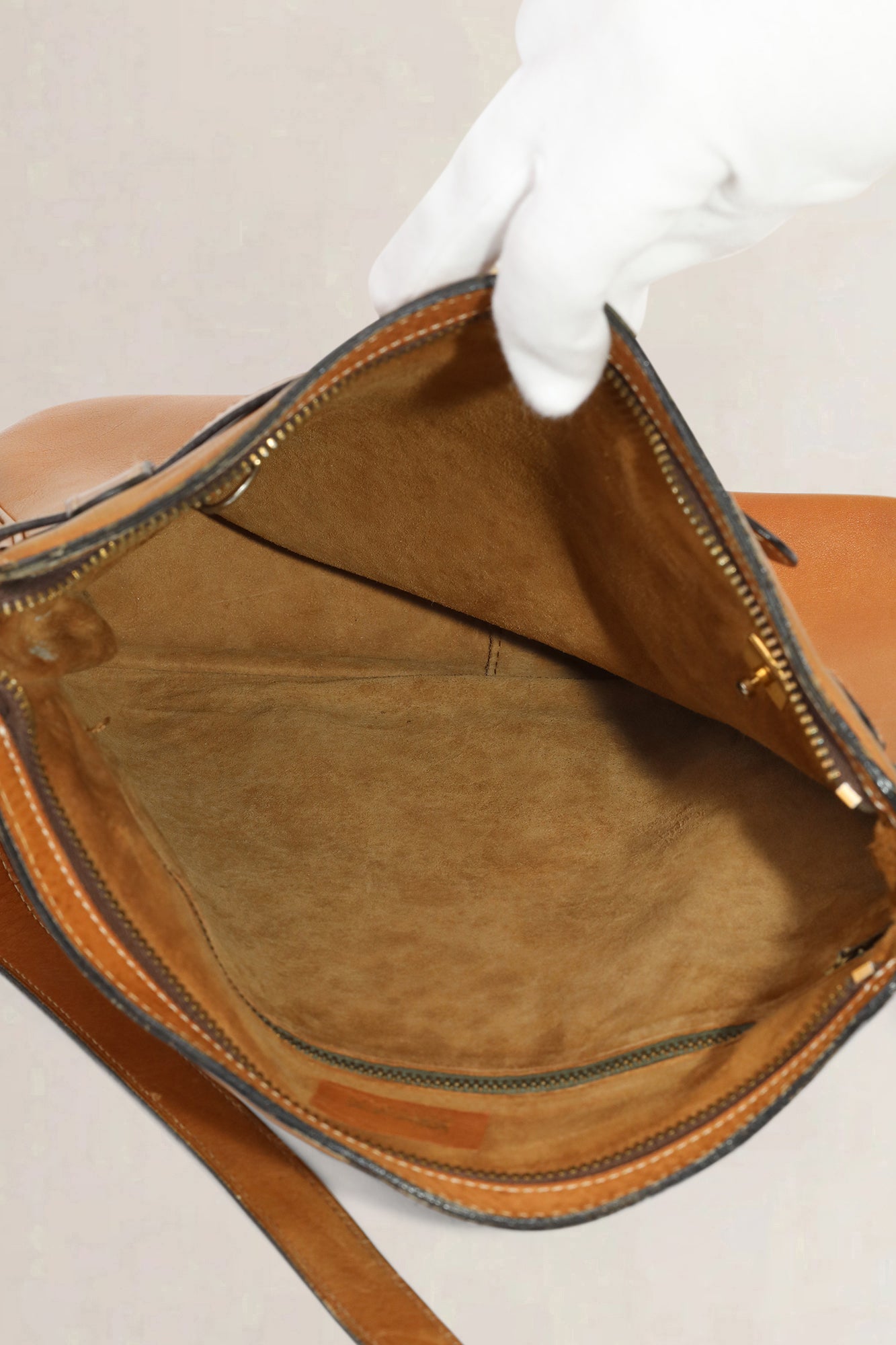 Delvaux Camel Leather Shoulder Bag