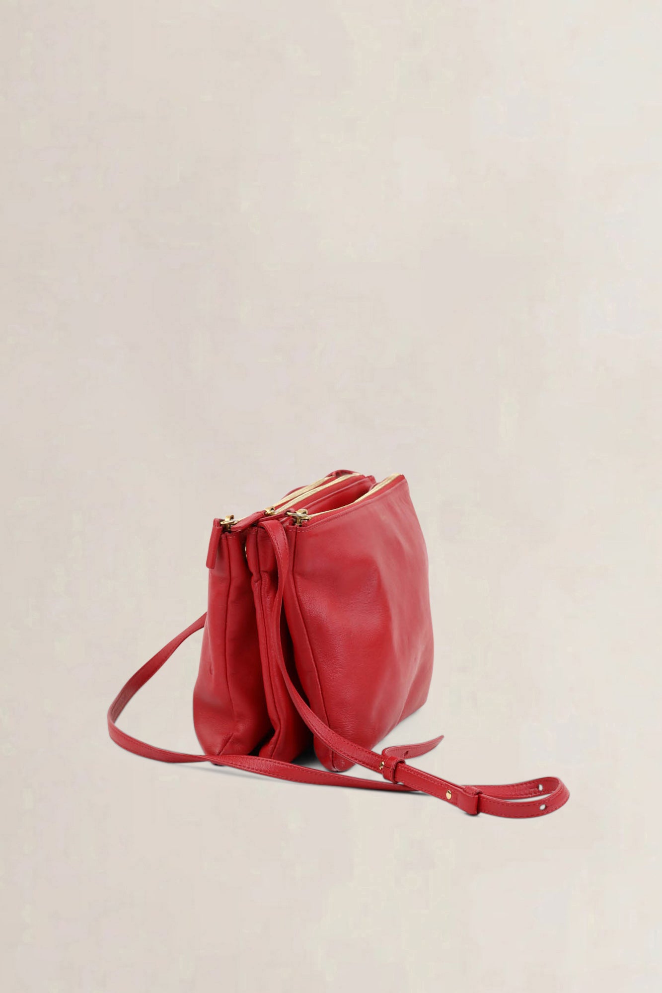 Céline Red Trio Crossbody Bag