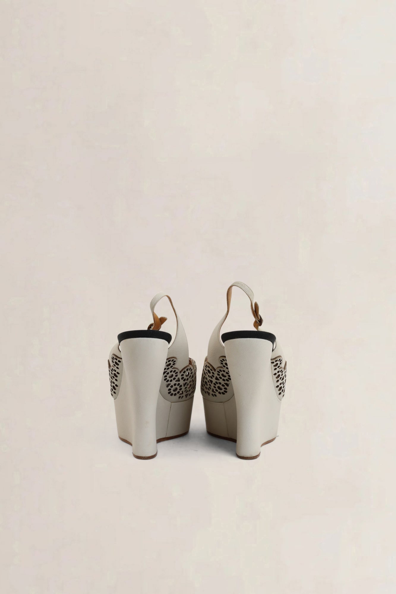 Beige Wedge Sandals