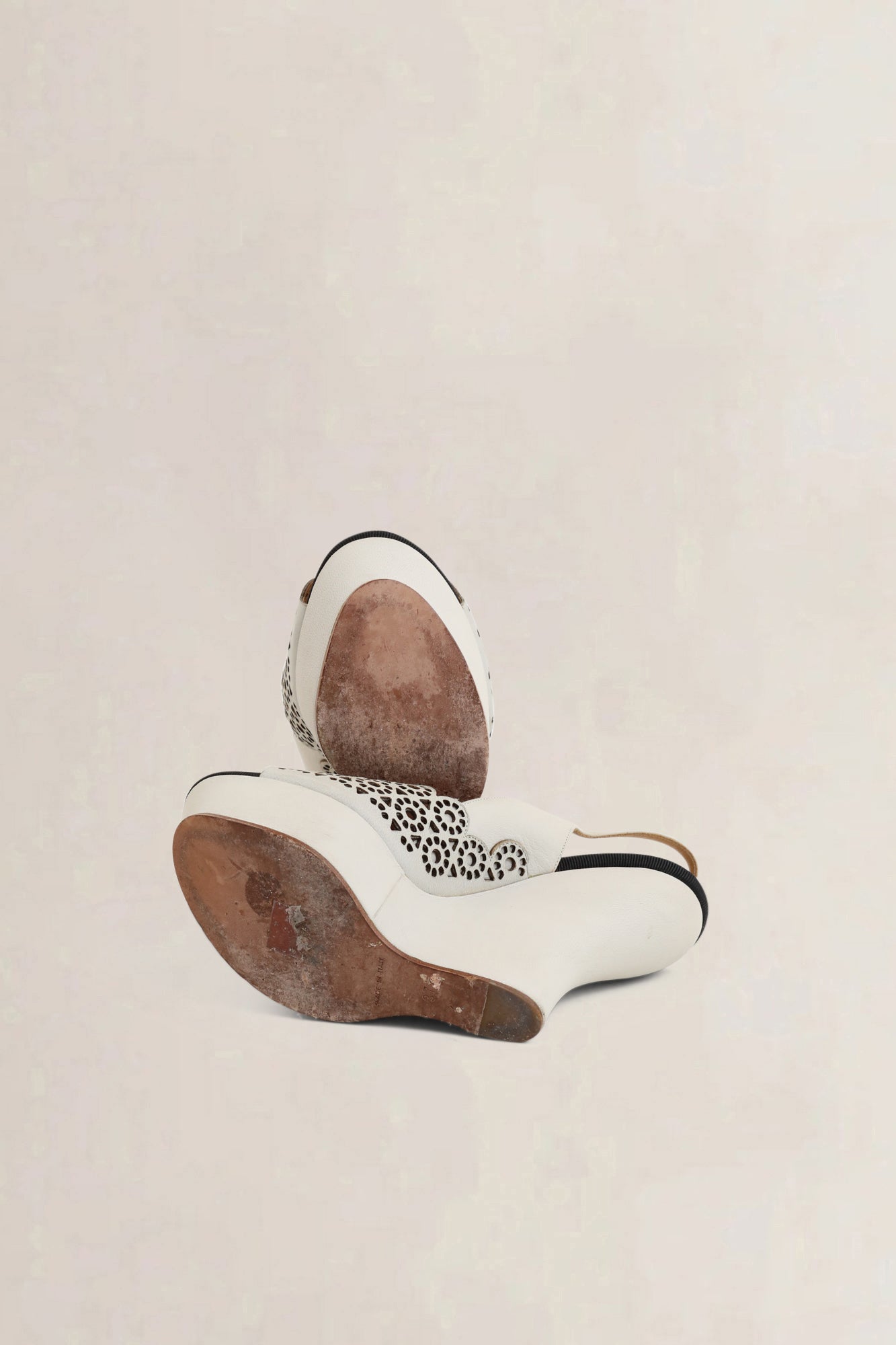 Beige Wedge Sandals