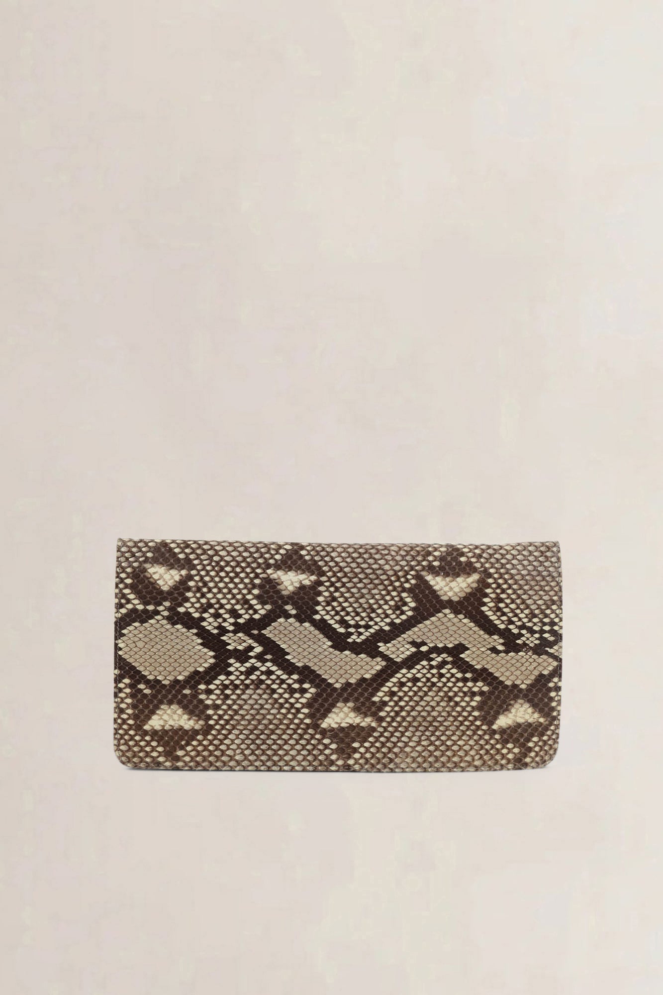 Dries Van Noten Python Printed Leather Clutch