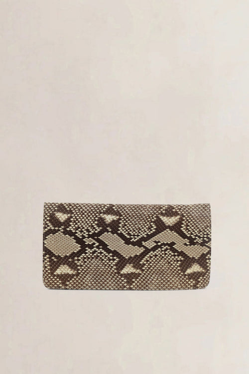 Dries Van Noten Python Printed Leather Clutch