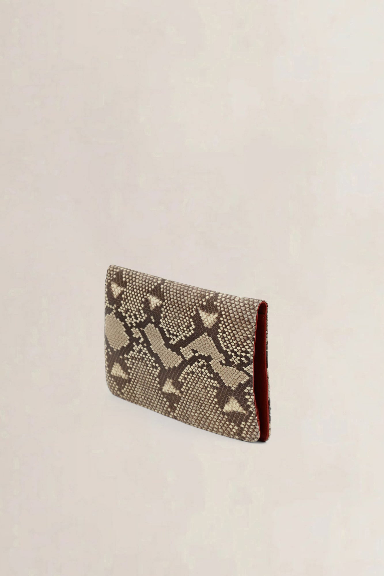 Dries Van Noten Python Printed Leather Clutch