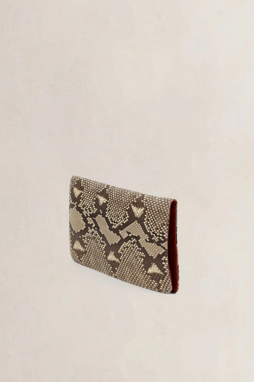 Dries Van Noten Python Printed Leather Clutch