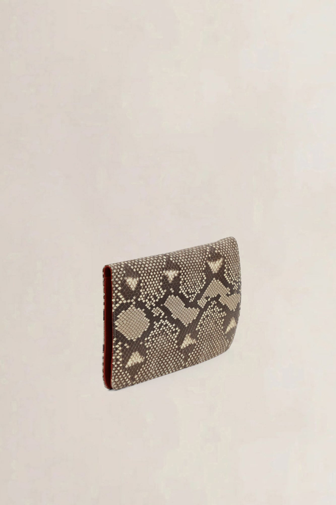 Dries Van Noten Python Printed Leather Clutch