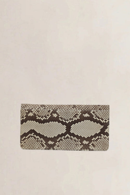 Dries Van Noten Python Printed Leather Clutch