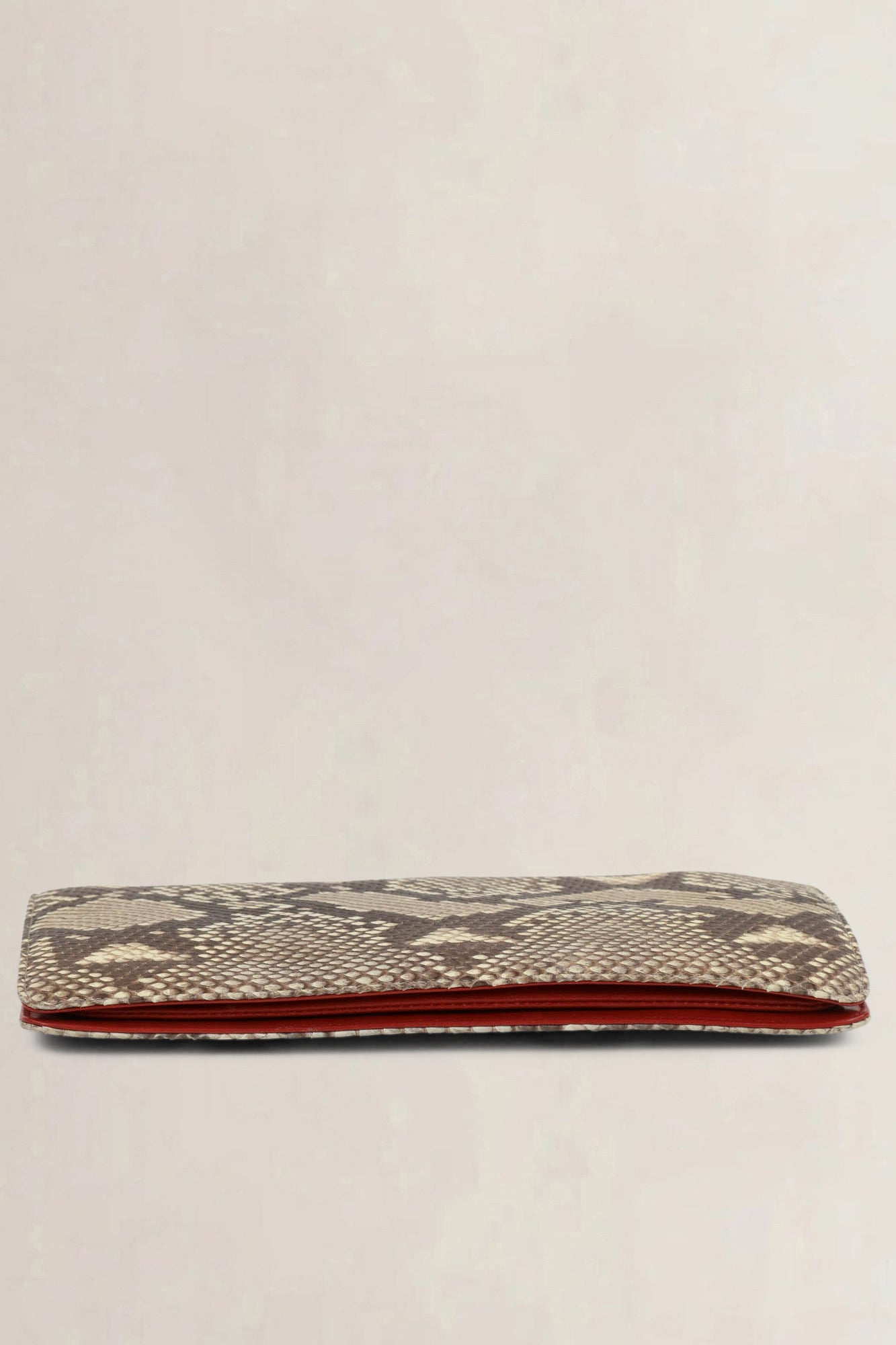Dries Van Noten Python Printed Leather Clutch
