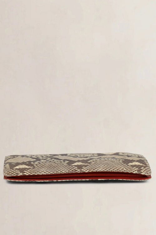 Dries Van Noten Python Printed Leather Clutch