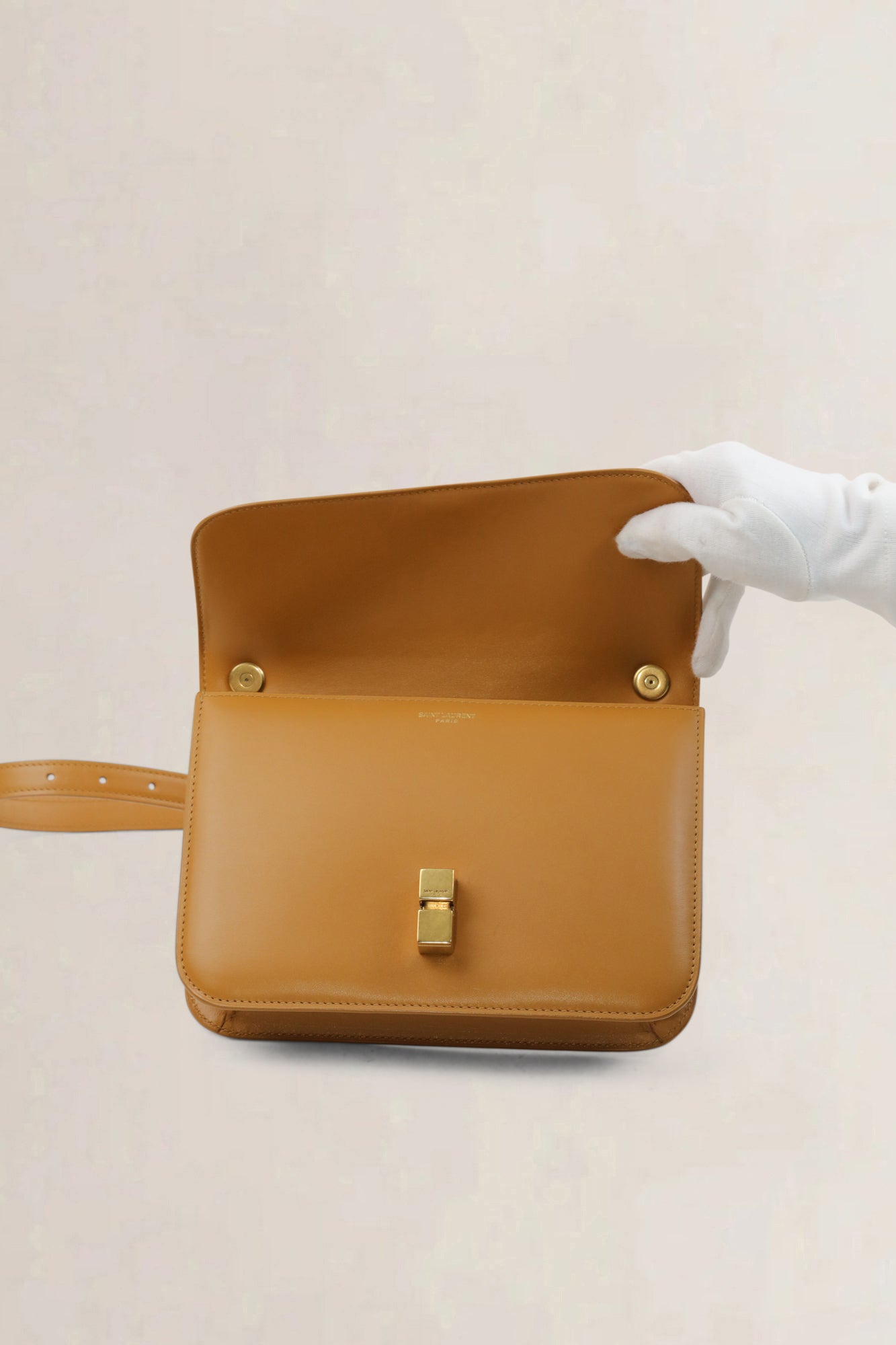 Cognac Le Carré Crossbody Bag