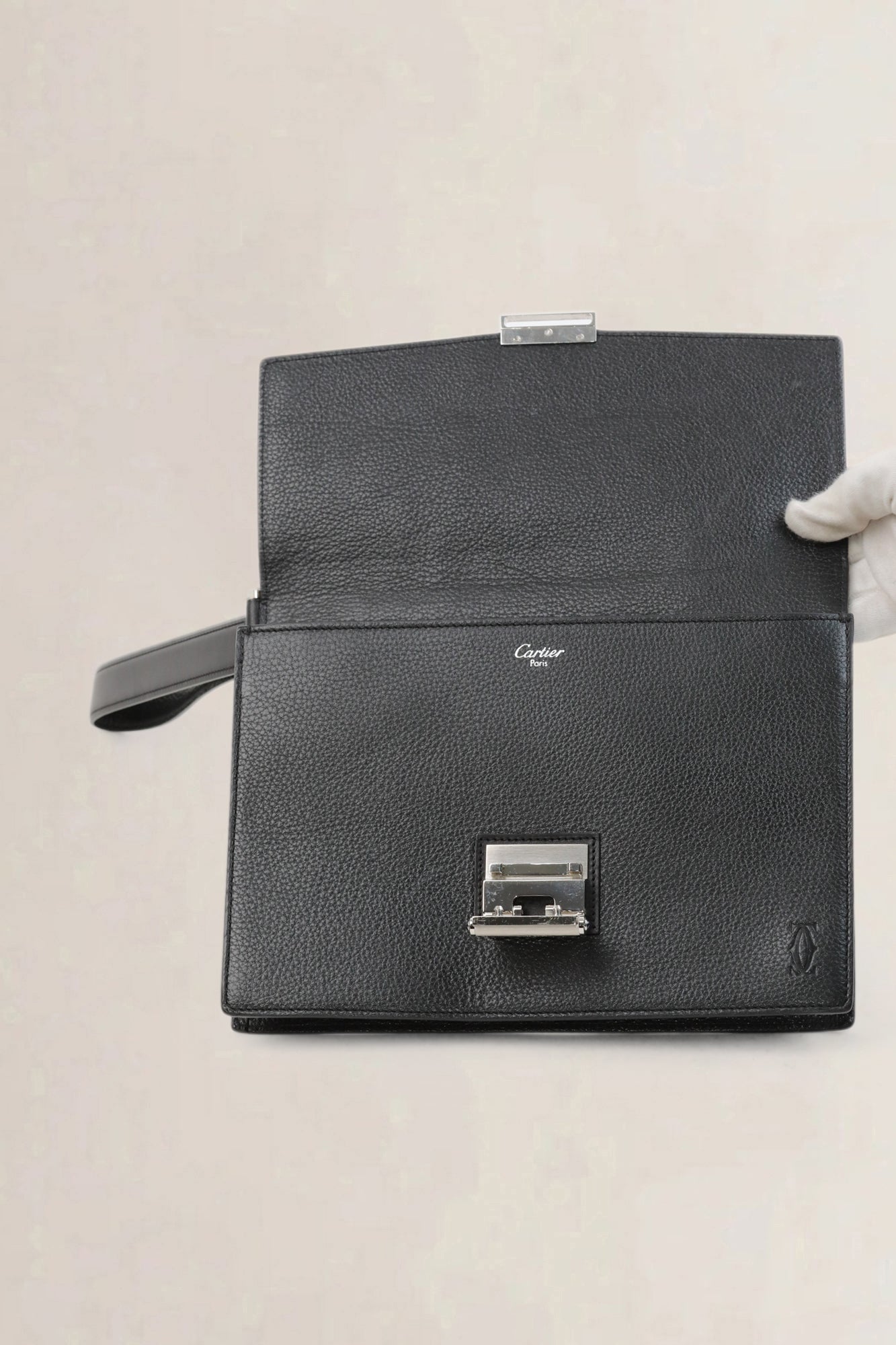 Black Leather Pasha Clutch