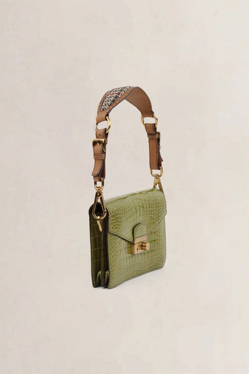 Prada Green Croco Sound Shoulder Bag