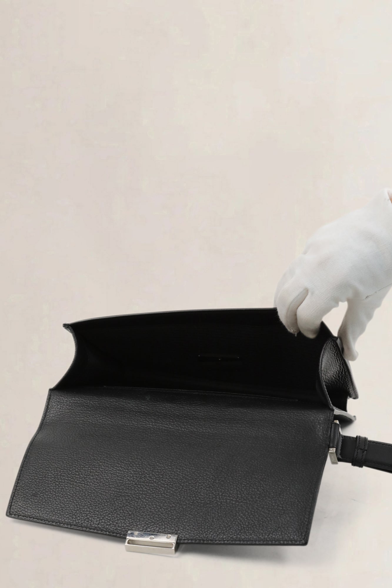 Black Leather Pasha Clutch