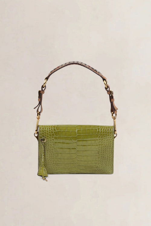 Prada Green Croco Sound Shoulder Bag