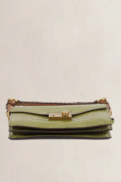 Prada Green Croco Sound Shoulder Bag