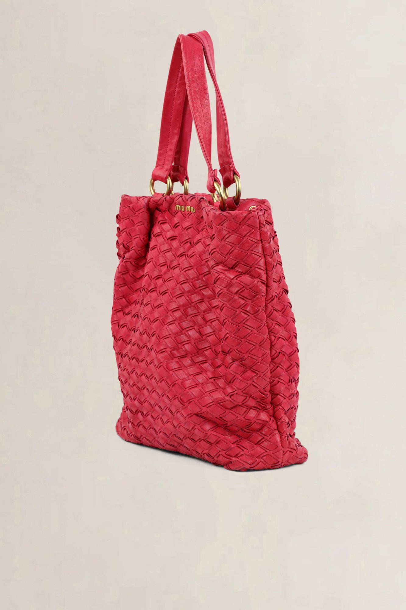 Miu Miu Red Leather Shoulder Bag
