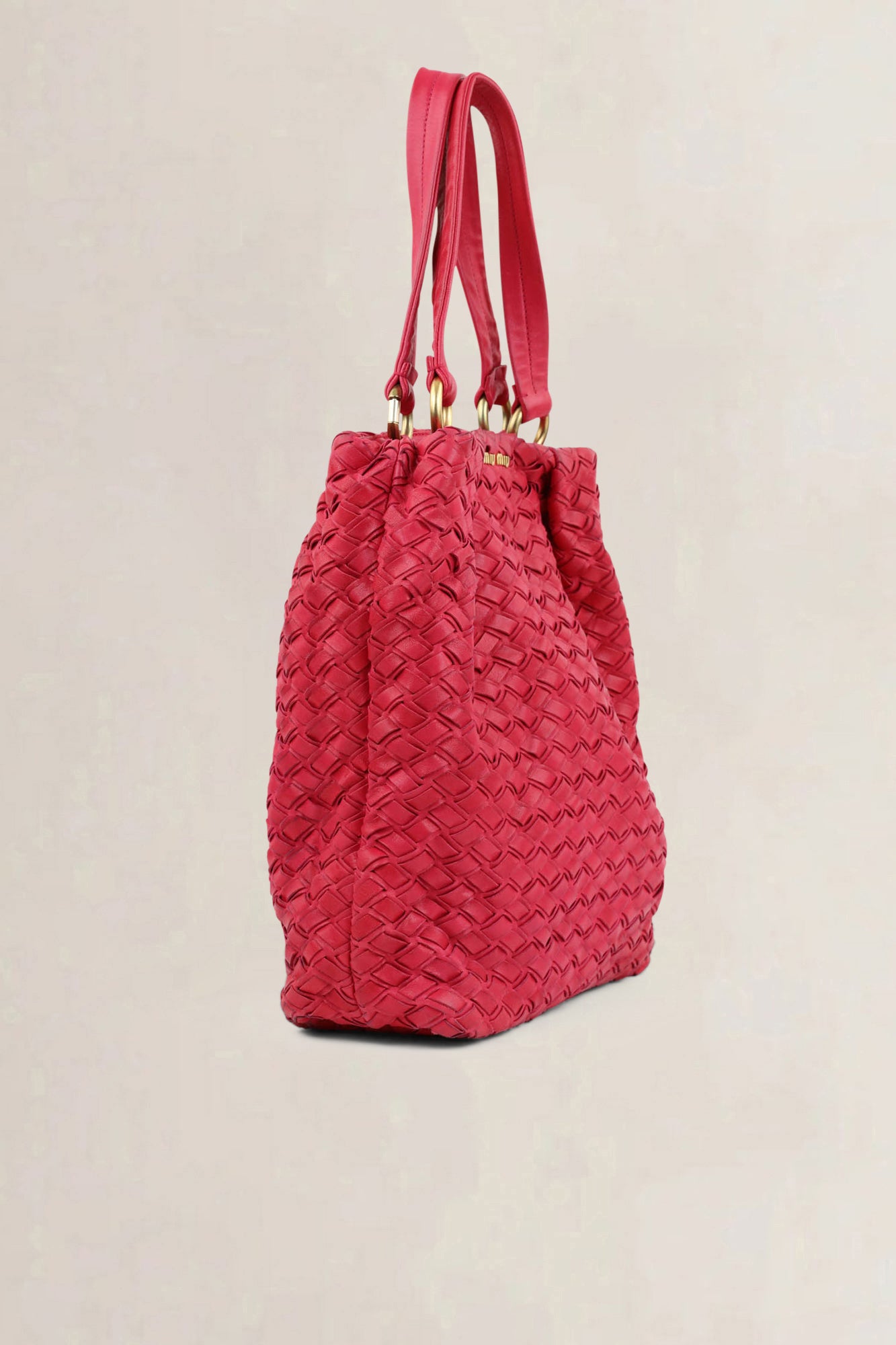 Miu Miu Red Leather Shoulder Bag