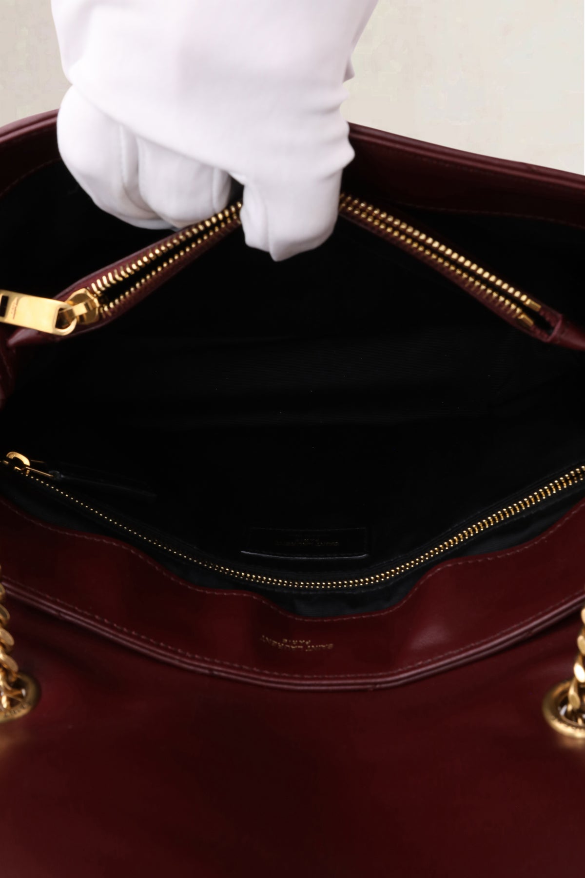 Saint Laurent Burgundy Loulou Medium Calfskin Shoulder Bag