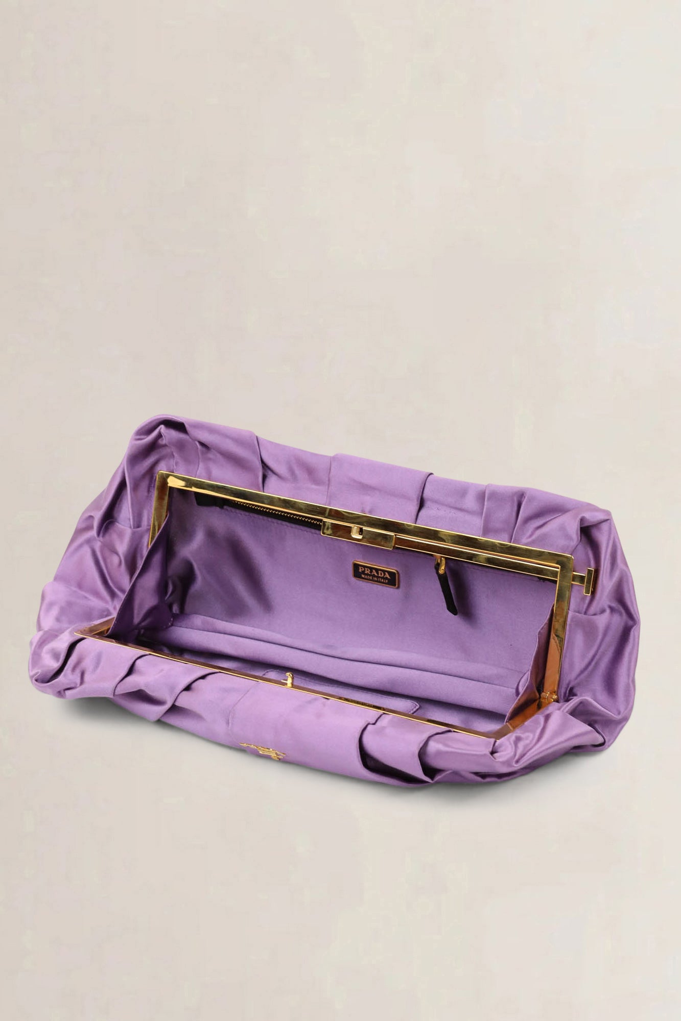 Prada Glicine Satin Clutch