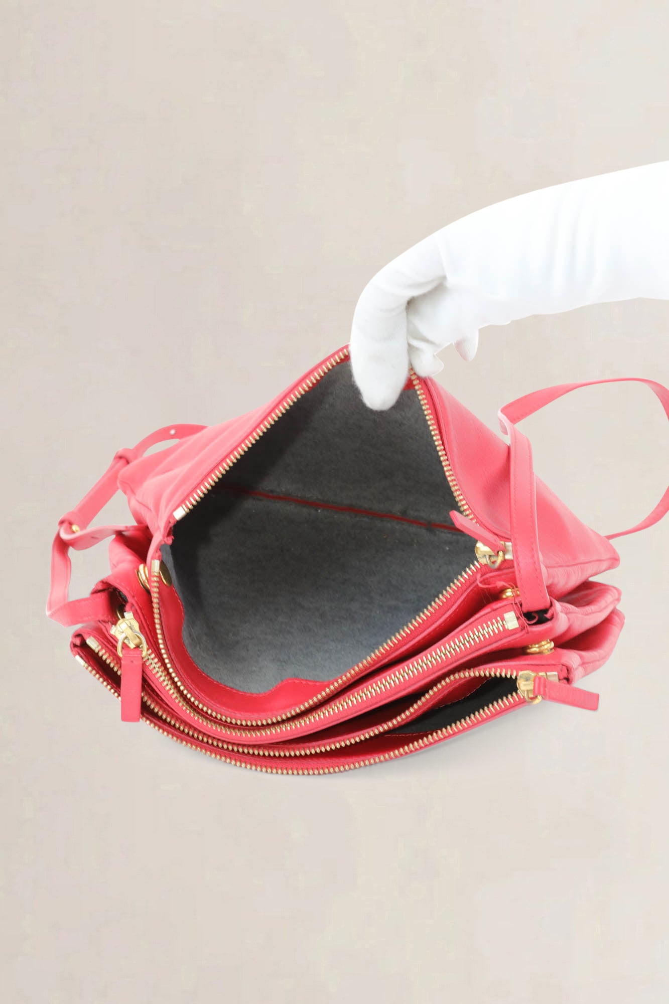 Céline Red Trio Crossbody Bag