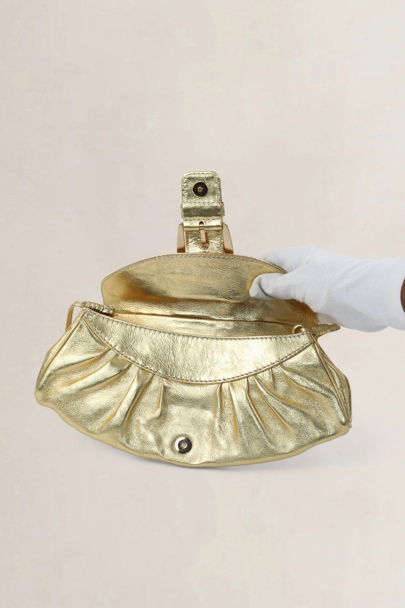 Céline Gold Buckle Shoulder Bag