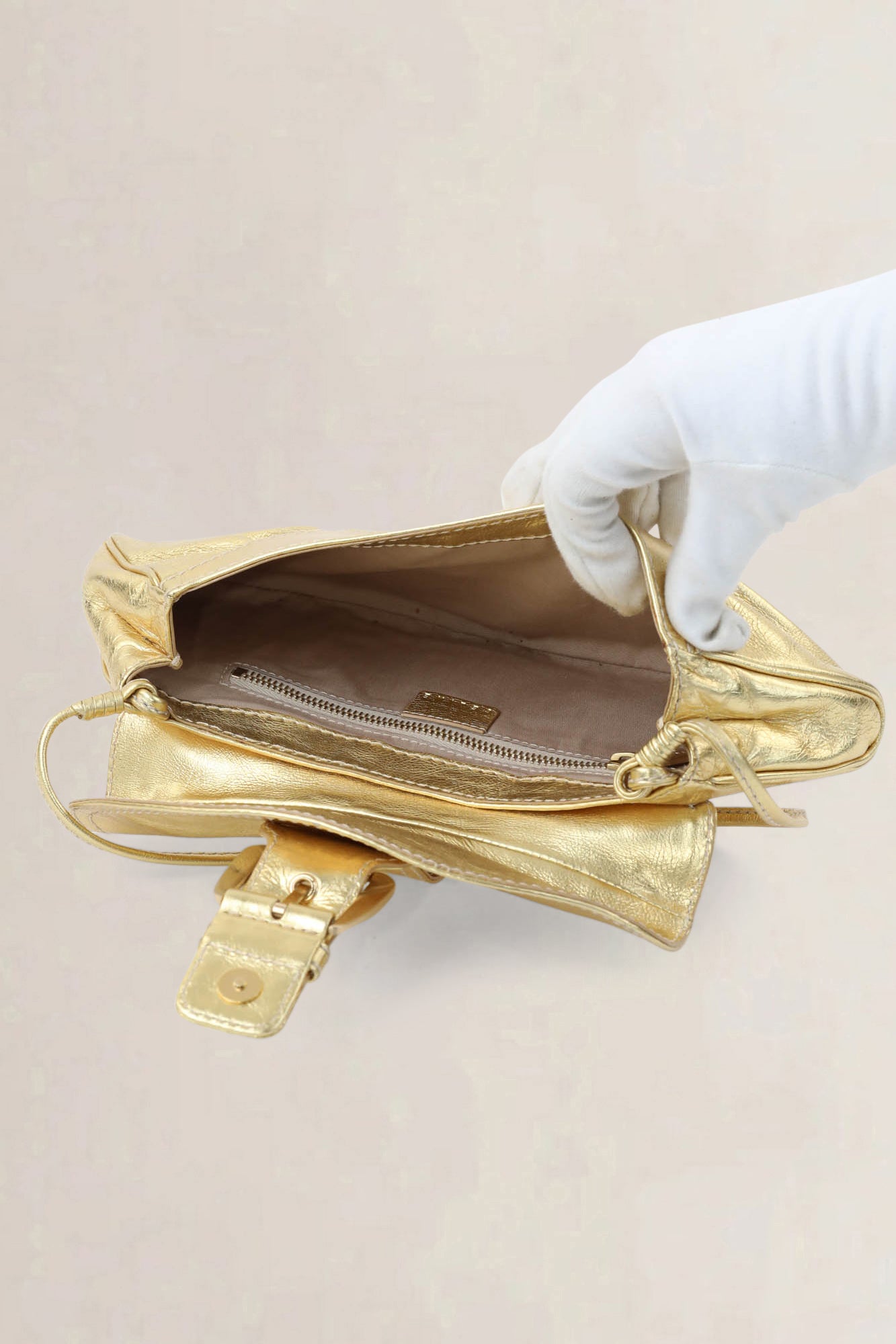 Céline Gold Buckle Shoulder Bag