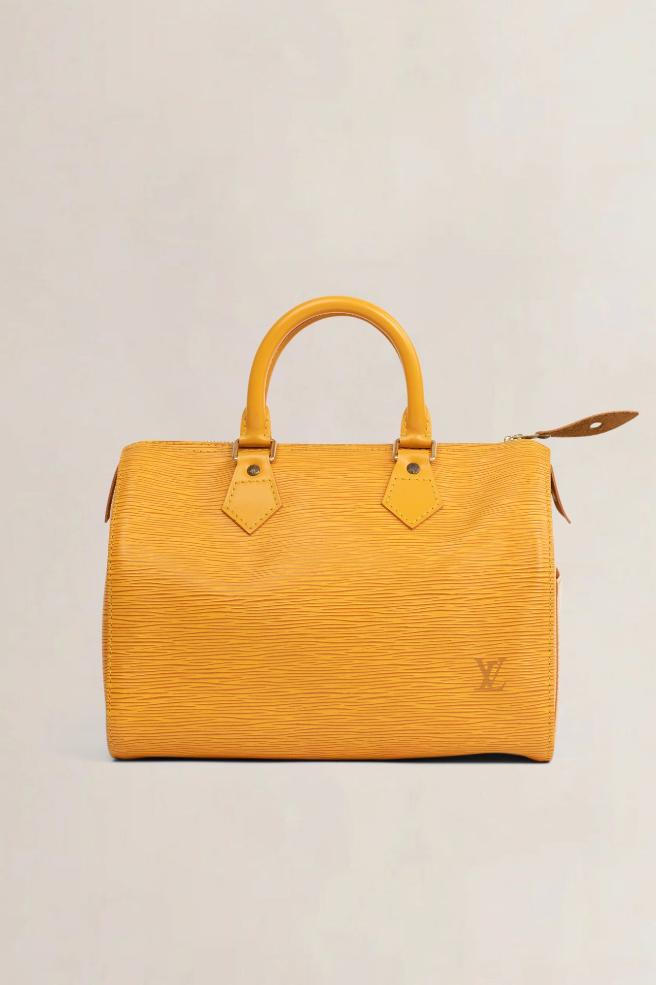 Yellow Speedy 28 Epi Leather Top Handle Bag