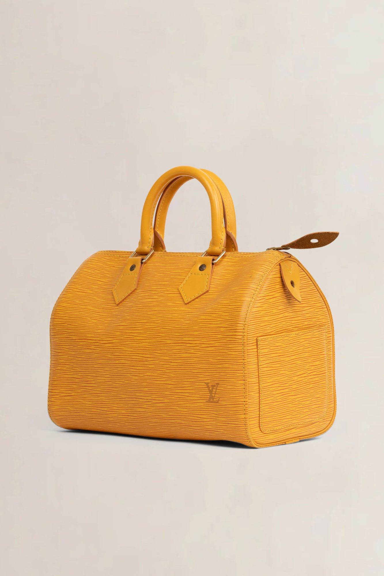 Yellow Speedy 28 Epi Leather Top Handle Bag