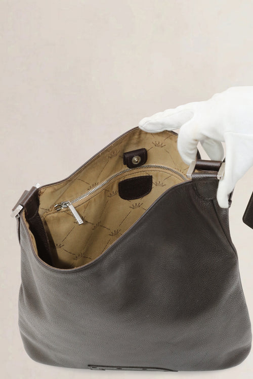 Delvaux Brown Le Louise Baudrier GM Crossbody Bag