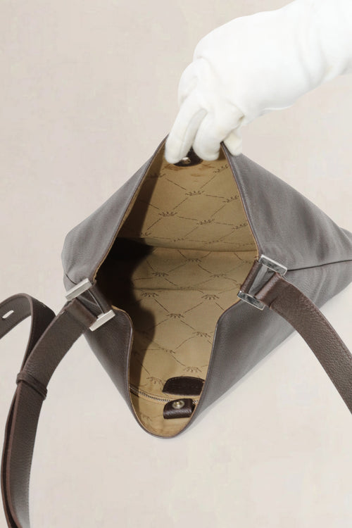 Delvaux Brown Le Louise Baudrier GM Crossbody Bag