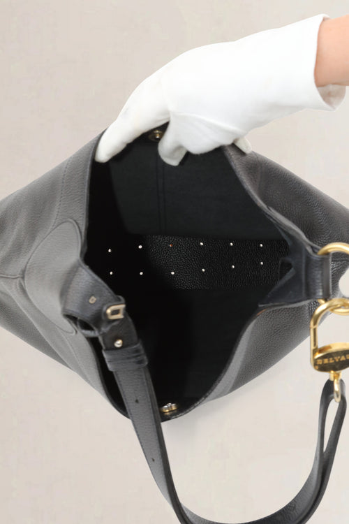 Delvaux Black Satan Shoulder Bag