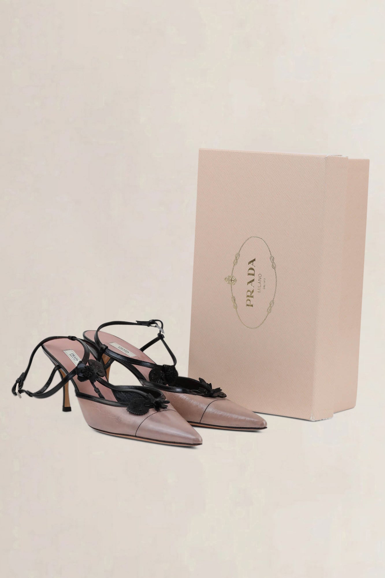 Prada Pink/Black Slingback Heels