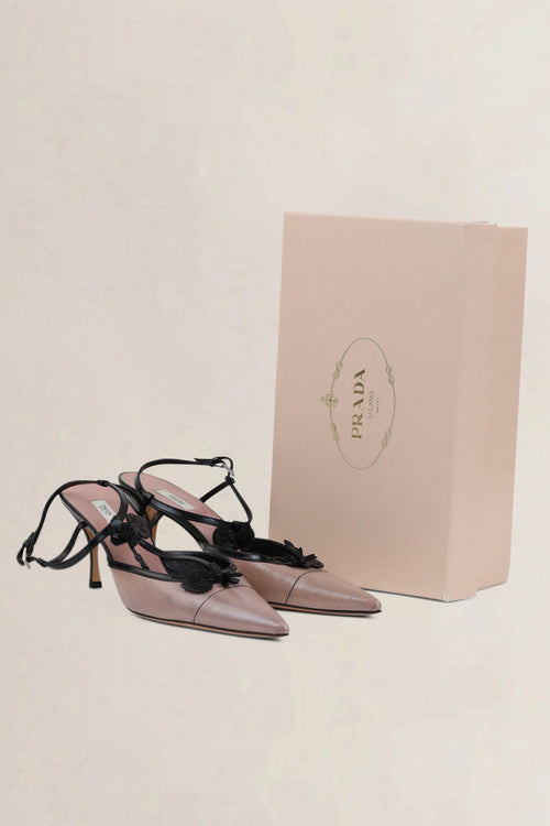 Prada Pink/Black Slingback Heels