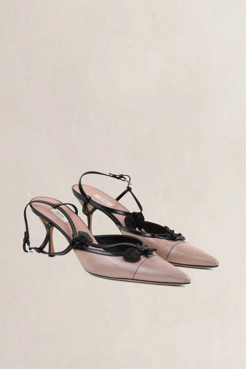 Prada Pink/Black Slingback Heels
