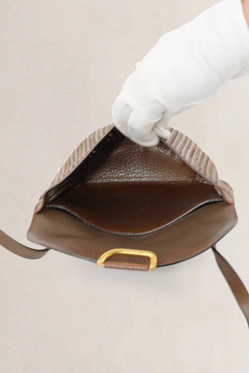 Delvaux Brown Toile De Cuir Listrac PM Crossbody Bag