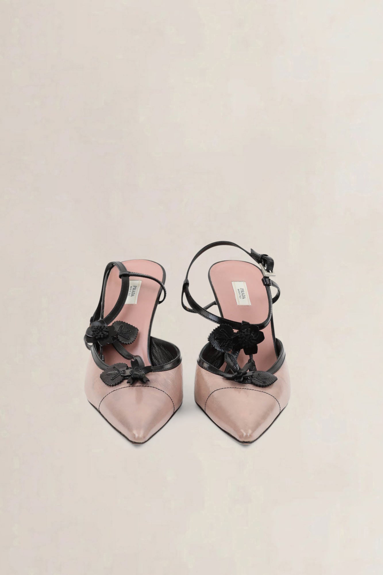 Prada Pink/Black Slingback Heels
