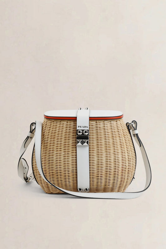 White City Calf & Midollino Basket Bag
