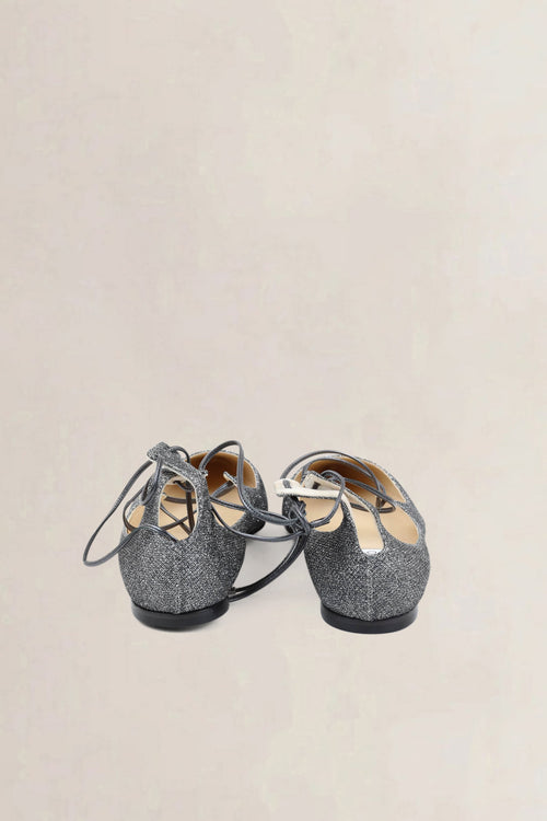 Jimmy Choo Glitter Lace-Up Flats