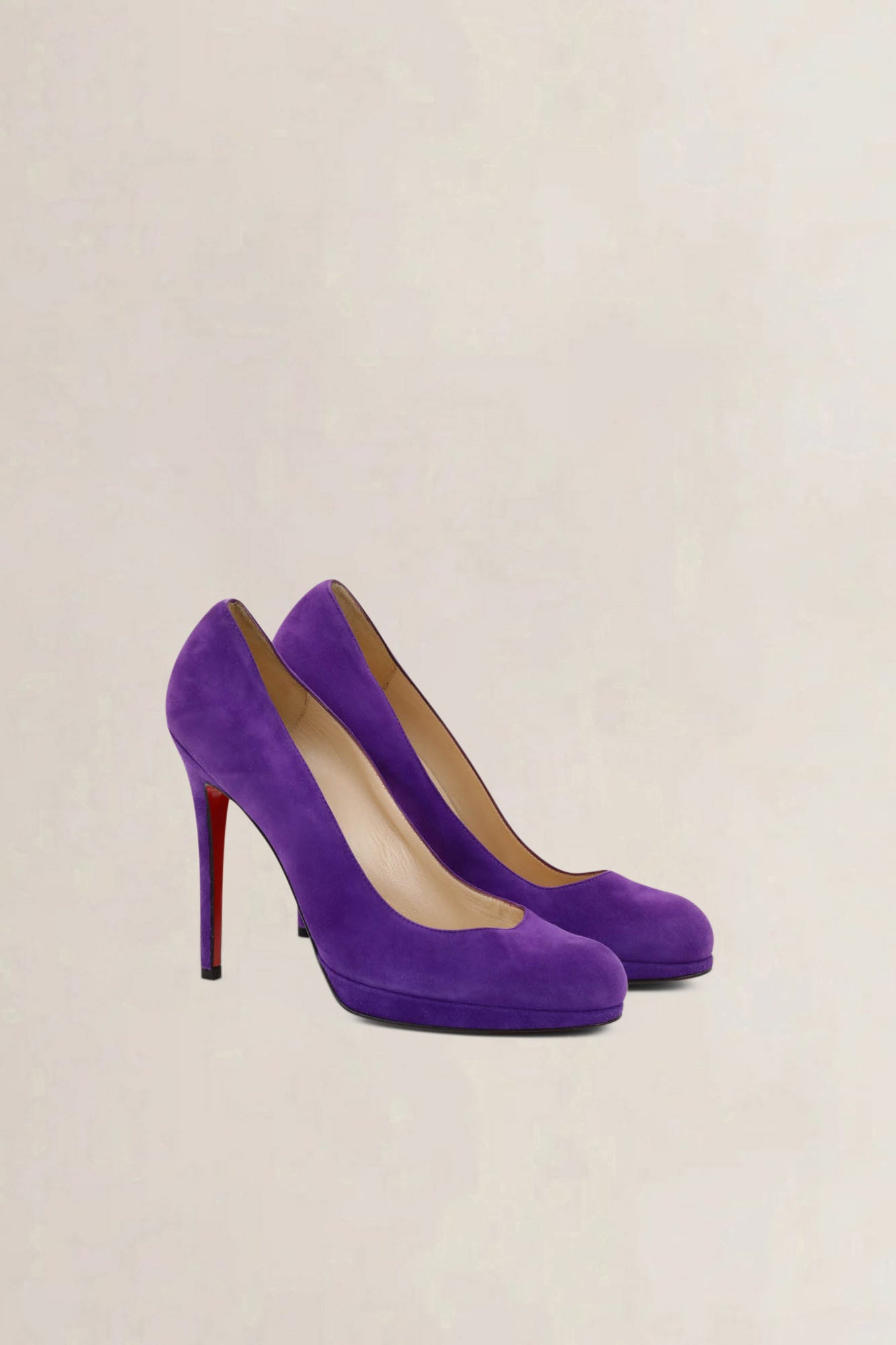 Christian Louboutin Filo 120 Purple Suède Platform Pumps