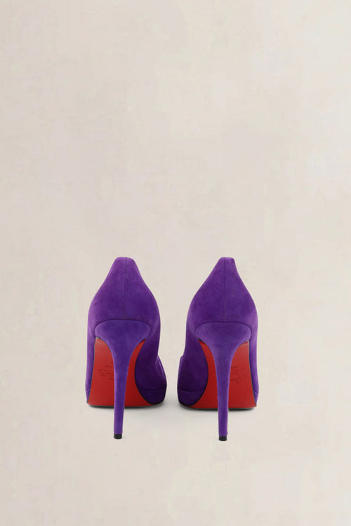 Christian Louboutin Filo 120 Purple Suède Platform Pumps